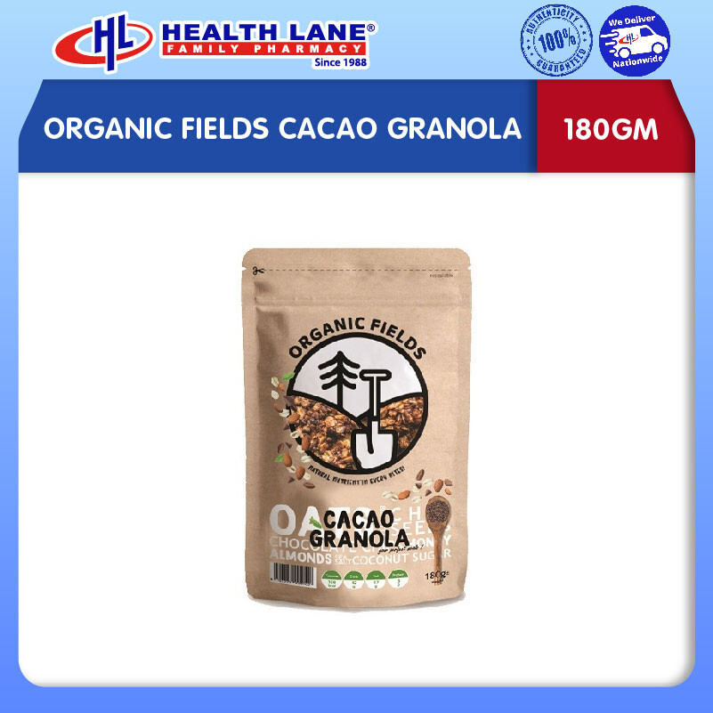 ORGANIC FIELDS CACAO GRANOLA 180GM